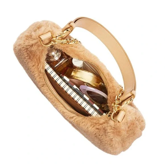 NWT MARC JACOBS The Teddy J Marc Curve Shoulder Bag Camel